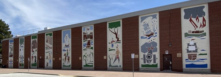 <p>Historical Murals on General Amherst High School</p>