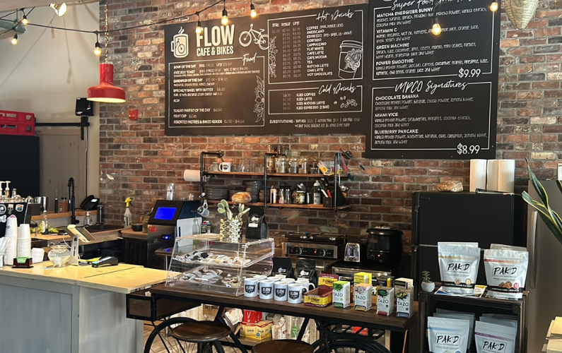 Flow Cafe & Bikes inside