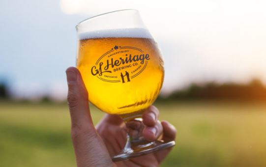 a glass of beer from GL Heritage brewery