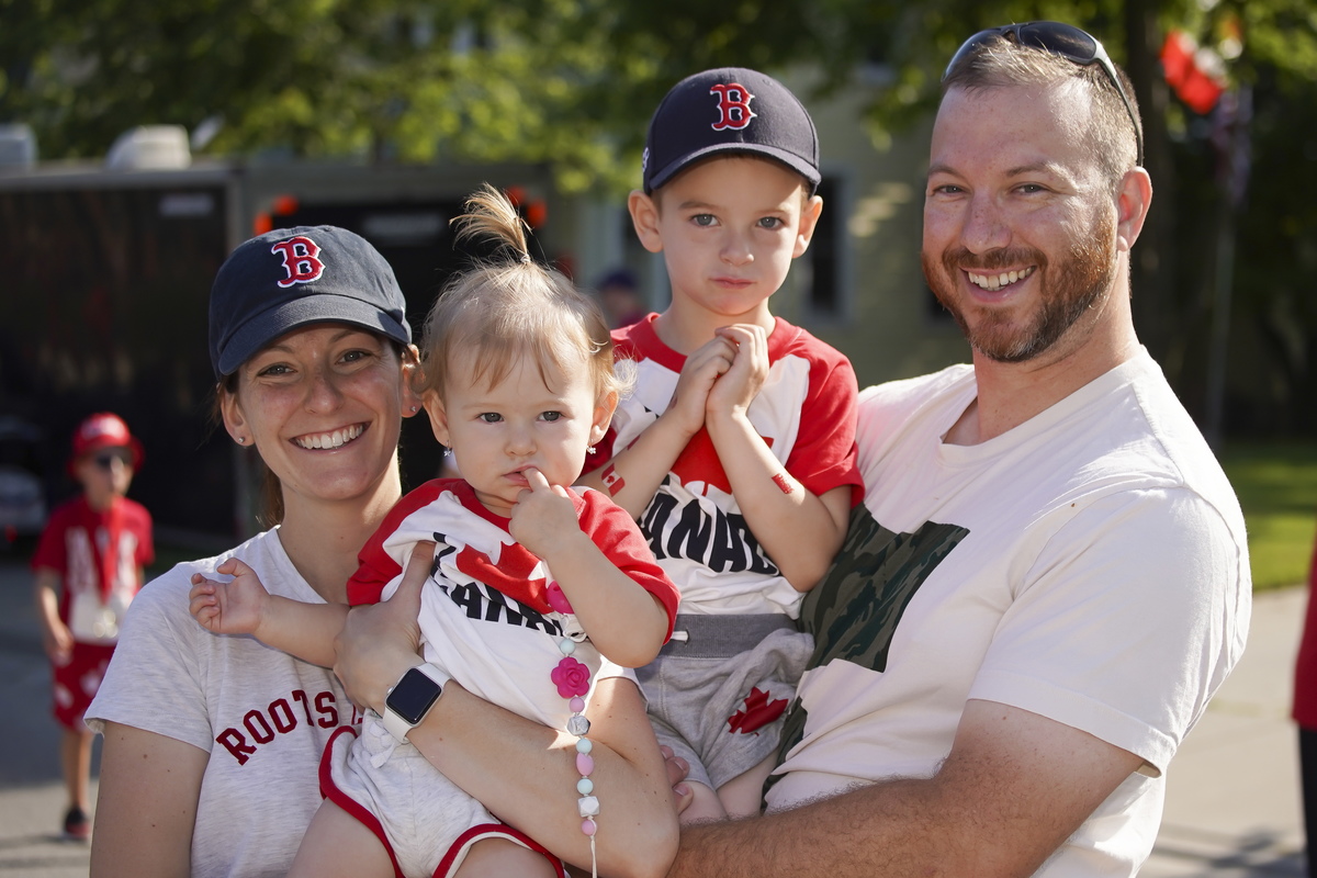 Family celebrating Canada Day