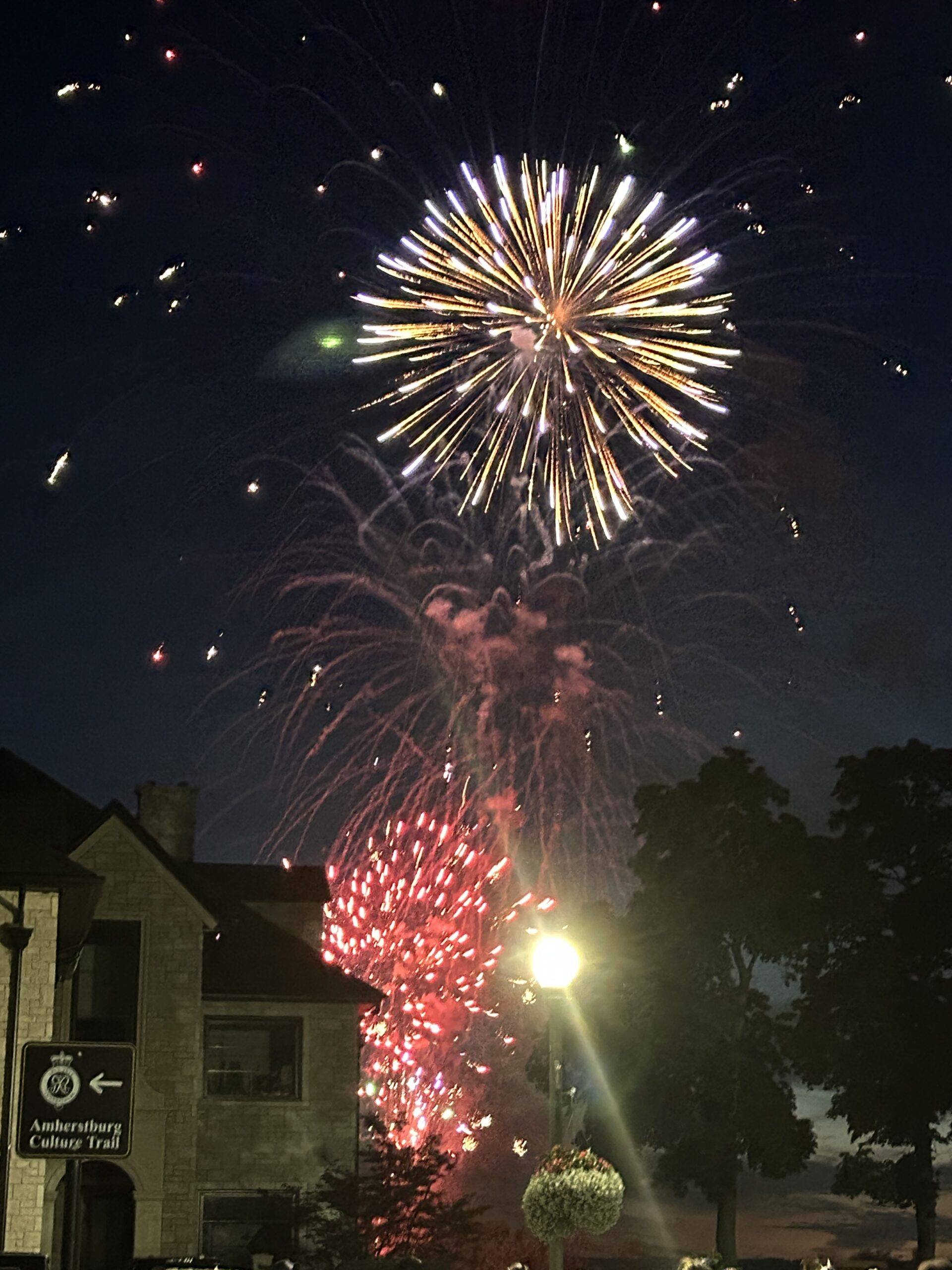Fireworks on Canada Day over the Detroit River