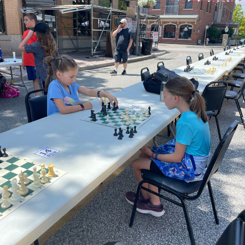 Girls playing chess