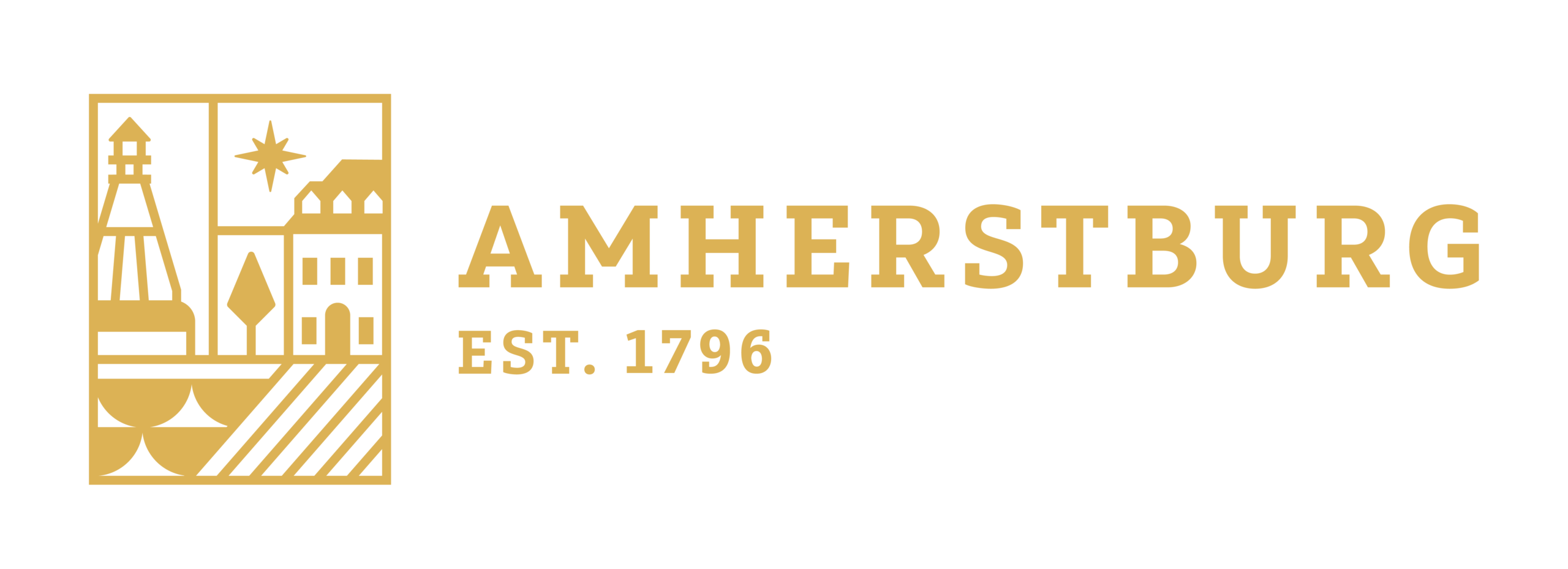 Amherstburg logo in yellow font