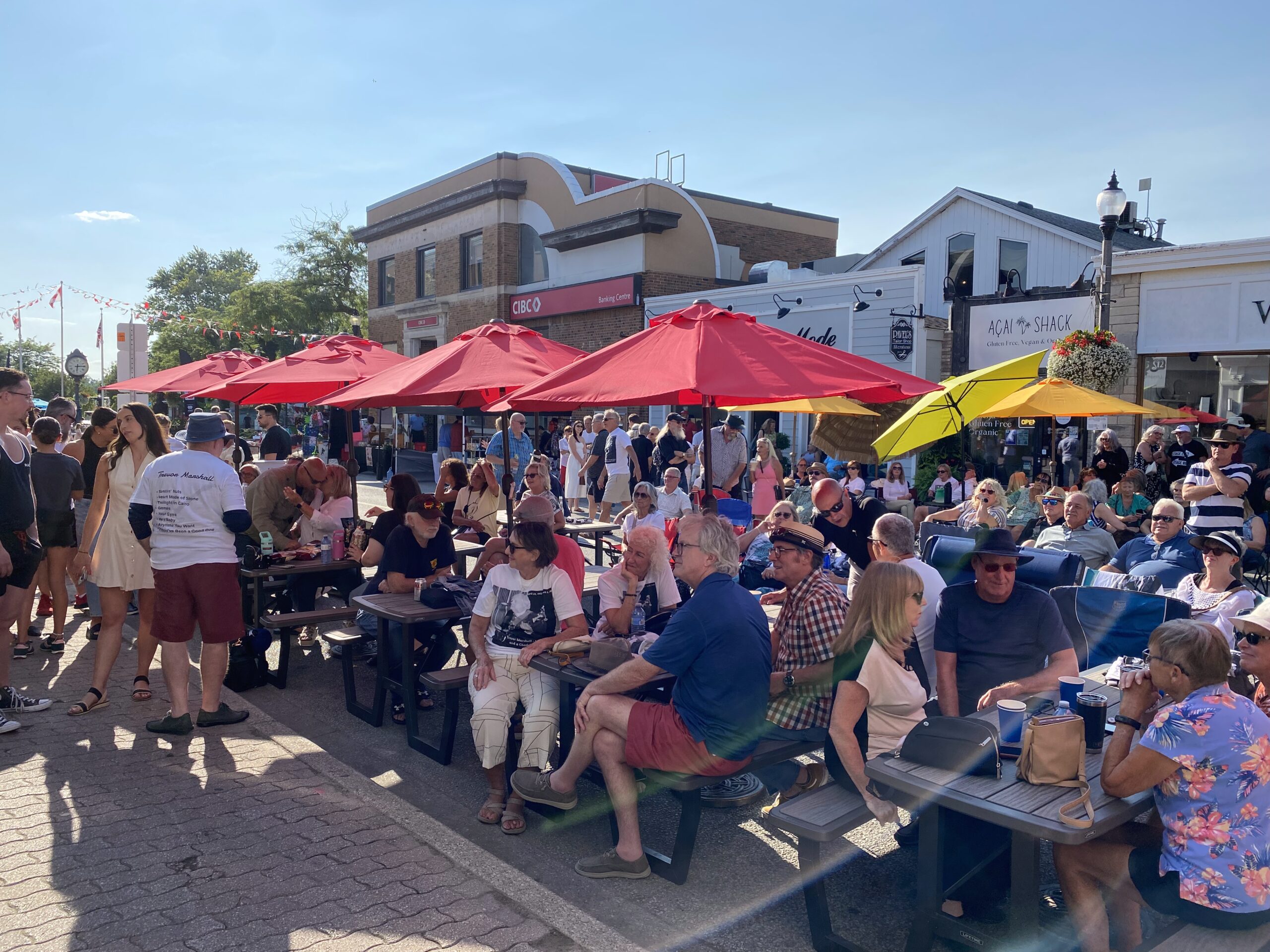Large crowd gathers in front of Musicland Amherstburg for a concert during Open Air